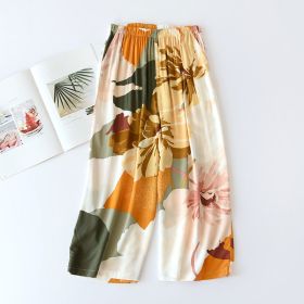 Loose Casual Household Pants For Women (Option: Peony flower-XL)