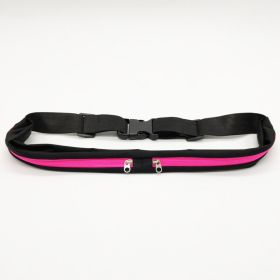 Sports Waist Bag With Double Pocket Slim Zip Running Phone Belt Bags (Option: Rose-3.8WidthOrdinaryZipper)