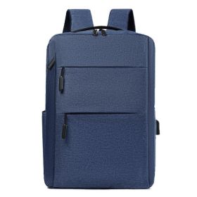 Men's And Women's Fashion Casual Exercise Canvas Business Backpack (Option: Double Pull Blue)