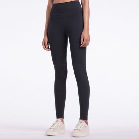 Sports Leggings Nude Feeling Pocket Lulu Yoga Fitness Pants (Option: Black-XL)