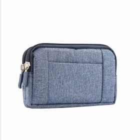 Business Solid Color Universal Horizontal Denim Waist Bag (Option: Blue-5.2inch)