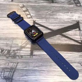 Watch Nylon Three-buckle Strap (Option: Blue-42or44mm)