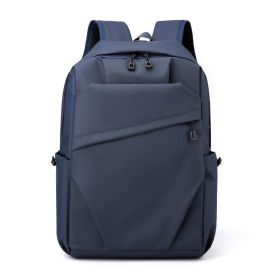 Men's Commuter Computer Bag USB Charging Student Fashion (Color: Dark Blue)