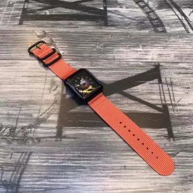 Watch Nylon Three-buckle Strap (Option: Orange-42or44mm)