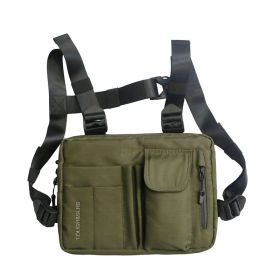 New Street Trend Men's And Women's Vest Bag Hip-hop Tactical Functional Backpack (Color: Green)