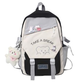 Fashion Large Capacity Student Schoolbag (Option: Black-30X14X43cm)