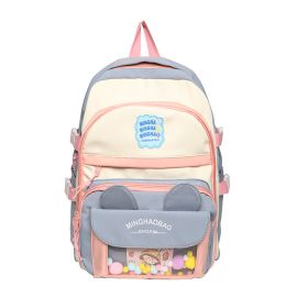 Cute Backpack One Shoulder Large-capacity Backpack (Option: Blue Backpack-Without Pendant)