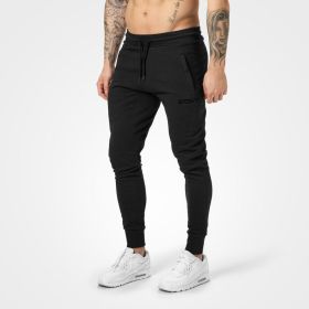 Men's Sports Casual Slim Feet Trousers (Option: Black-L)