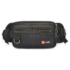 Men's Multifunctional Large Outdoor Waterproof Waist Bag (Color: Black)