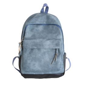 PU Leather Backpack Men's Fashion Backpack (Color: Blue)