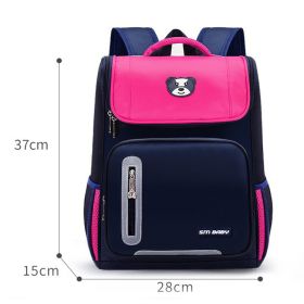 Primary School Sudents Backpack 6-12 Year Kids Schoolbag (Option: Rose Red-S)