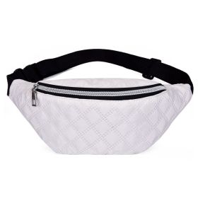 Large-capacity Mobile Phone Belt Bag Nylon Diagonal Men And Women (Color: White)