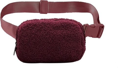 Plus Velvet Fanny Pack Sports Chest Crossbody Bag Outdoor Men's And Women's (Option: Burgundy)