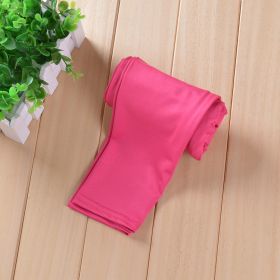 Spring And Autumn Milk Silk Girls' Tight Elastic Bottoming Cropped Pants (Option: Rose Red-100Yards)