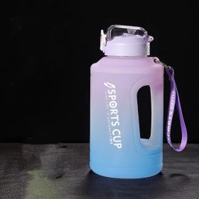 Sports Water Jug With Time Markers; Gradient Color Fitness Accessories (Color: Purple/blue, size: 2300ml)