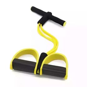 Pedal Resistance Bands Foot Pedal Pull Rope Resistance Exercise Yoga Equipment For Abdomen Waist Arm Leg Stretching Slimming Training (Color: Yellow)