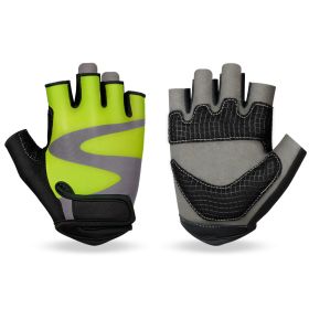 OZERO Men's Cycling Biker Gloves Fingerless Gym gloves Breathable MTB Accesories Motorcycle Sports Gloves Cycling Equipment (Color: Green, size: L)