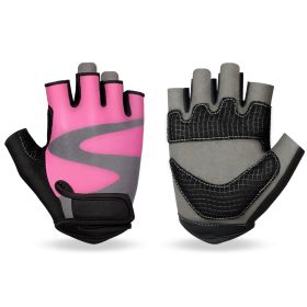 OZERO Men's Cycling Biker Gloves Fingerless Gym gloves Breathable MTB Accesories Motorcycle Sports Gloves Cycling Equipment (Color: Pink, size: S)