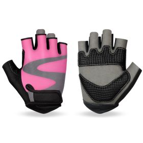 OZERO Men's Cycling Biker Gloves Fingerless Gym gloves Breathable MTB Accesories Motorcycle Sports Gloves Cycling Equipment (Color: Pink, size: L)