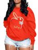 Plus Size Embroidery O Neck Long Sleeve Sweatshirts Top