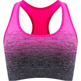 1pc/2pcs/3pcsMedium Support Two Tone Racer Back Sports Bra, Fitness Workout Running Yoga Bra (Color: Rose Red, size: S(4))