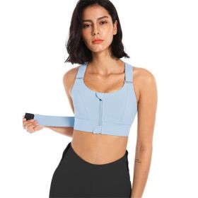 Women Sports Bras Tights Crop Top Yoga Vest Front Zipper Plus Size Adjustable Strap Shockproof Gym Fitness Athletic Brassiere (Color: E77-6, size: 4XL)