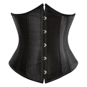 SEXY Gothic Underbust Corset and Waist cincher Bustiers Top Workout Shape Body Belt Plus size Lingerie S-6XL (Color: Black, size: M)