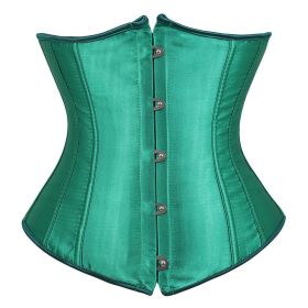 SEXY Gothic Underbust Corset and Waist cincher Bustiers Top Workout Shape Body Belt Plus size Lingerie S-6XL (Color: Green, size: 4XL)