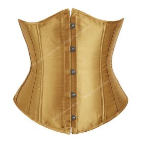 SEXY Gothic Underbust Corset and Waist cincher Bustiers Top Workout Shape Body Belt Plus size Lingerie S-6XL (Color: Yellow, size: XL)