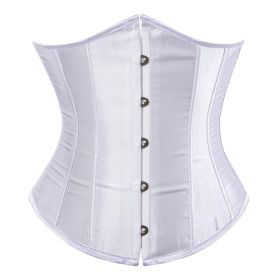 SEXY Gothic Underbust Corset and Waist cincher Bustiers Top Workout Shape Body Belt Plus size Lingerie S-6XL (Color: White, size: XXL)