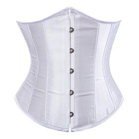 SEXY Gothic Underbust Corset and Waist cincher Bustiers Top Workout Shape Body Belt Plus size Lingerie S-6XL (Color: White, size: L)