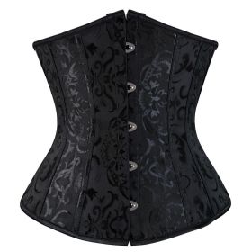 SEXY Gothic Underbust Corset and Waist cincher Bustiers Top Workout Shape Body Belt Plus size Lingerie S-6XL (Color: 9427black, size: 5XL)