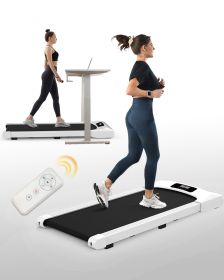 FYC Under Desk Treadmills Walking Pad;  265LBS Capacity Portable Treadmill with Remote Control and LED Display Electric Running Machine for Home Offic (Color: White)