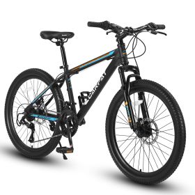 S26102 26 Inch Mountain Bike, Shimano 21 Speeds with Mechanical Disc Brakes, High-Carbon Steel Frame, Suspension MTB Bikes Mountain Bicycle for Adult (Color: as Pic)