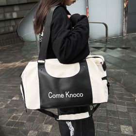 Gym Bag Men's And Women's Fashion Street Fashion Portable Shoulder Bag (Option: White And Black-43 âˆšÃ³ 20 âˆšÃ³ 26)