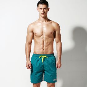 Men's Beach Pants Summer Casual Swimming Trunks Loose (Option: Blue Green-M)