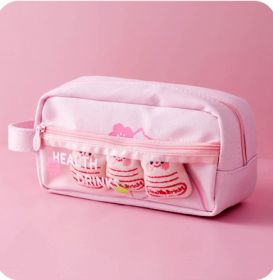 Large Capacity Elementary Students' Pencil Bag (Option: Pink Cherry Blossom Yakult)