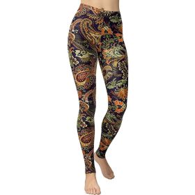 Fashing Running High Waist Women's Casual Pants Causal Leggings (Option: 1Printing-2XL)