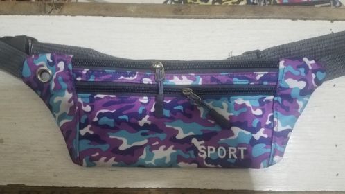 Fashionable Camouflage Print Waterproof Sports Fanny Pack (Option: Small Flower Purple)