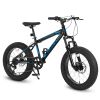 S20109 20 Inch Fat Tire Bike Adult/Youth Full Shimano 7 Speed Mountain Bike, Dual Disc Brake, High-Carbon Steel Frame, Front Suspension, Mountain Trai