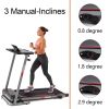 FYC Folding Treadmill for Home with Desk - 2.5HP Compact Electric Treadmill for Running and Walking Foldable Portable Running Machine for Small Spaces