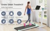 2 in 1 Under Desk Electric Treadmill 2.5HP, with Bluetooth APP and speaker, Remote Control, Display, Walking Jogging Running Machine Fitness Equipment