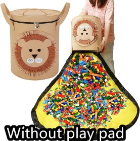 Felt Storage Bag Toy Play Mat 2 In 1 Pull Rope (Option: Khaki-Do not add lining)