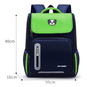 Primary School Sudents Backpack 6-12 Year Kids Schoolbag (Option: Green-L)