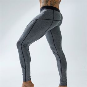 Men's Workout Elastic Tight Sports Pants (Option: Heather Gray-S)