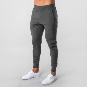 European And American Sports Men's Pants With Elastic Fit And Fitness (Option: Grey light version-3XL)
