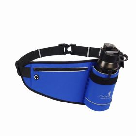 Fitness Running Waist Bag Outdoor Sports Waterproof Marathon Water Bottle (Color: Blue)