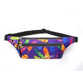 Fashionable Camouflage Print Waterproof Sports Fanny Pack (Option: Feather Purple)