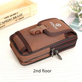 Oxford Cloth Waterproof Snap Phone Bag (Option: Coffee-2nd floor)