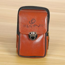 Classic Double Layer Multifunctional Waterproof Phone Bag (Color: Brown)